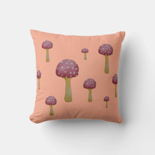 Red and white spotted mushroom cushion