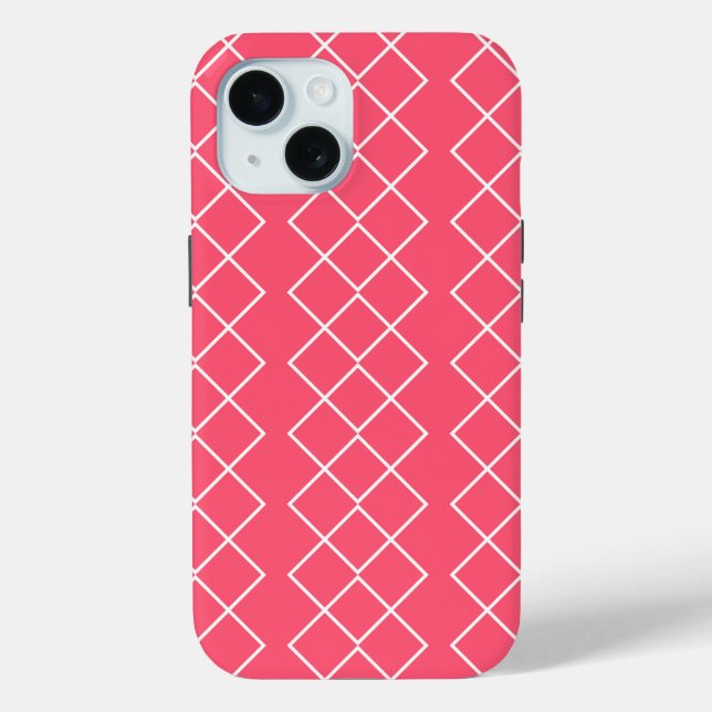 Red and White Square Chains Case-Mate iPhone Case (Back)