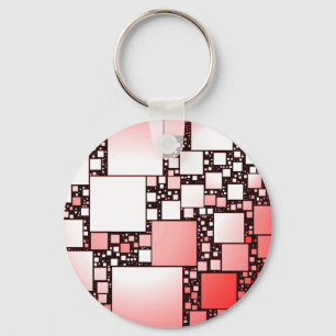 Red and White Square Dancing  Key Ring