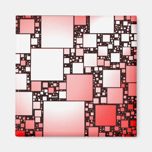 Red and White Square Dancing Magnet