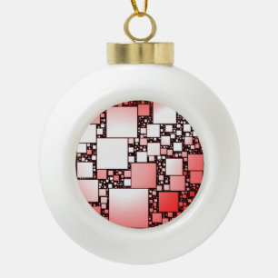 Red and White Square Dancing Snowflake Decoration