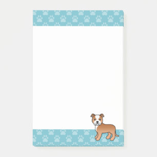 Red And White Staffordshire Bull Terrier Dog Post-it Notes