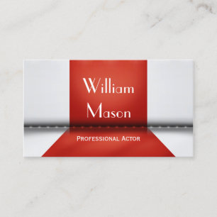 Red and White Stage Actor - Business Card