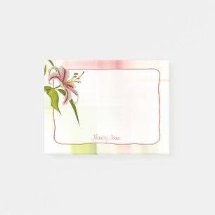 Red and White Star Lily Floral Photography Post-it Notes