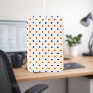 Red and White Star Patriotic Pattern Car Air Freshener