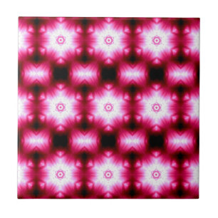 red and white stars on black tile