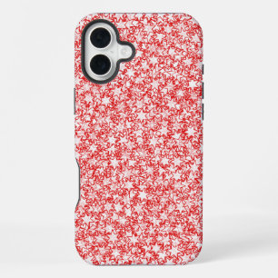 Red and White Stars Team Spirit Sports Colours iPhone 16 Plus Case