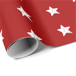 Red and White Stars Wrapping Paper