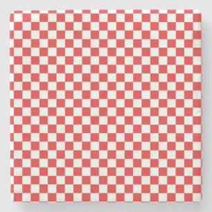Red and White Stone Coaster