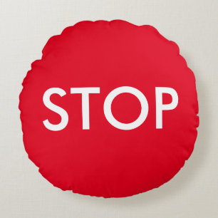 Red and White Stop Sign Accent Pillow