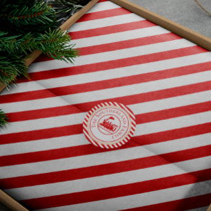 Red And White Stripe Candy Cane Christmas Pattern Tissue Paper