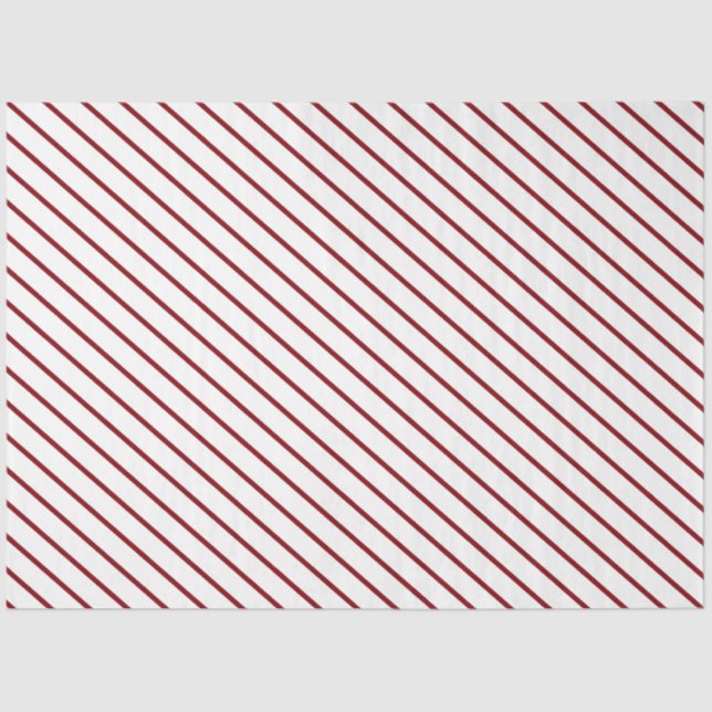 Red and White Stripe Christmas Tissue Paper (Front)