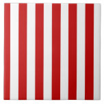 Red and White Stripe Pattern Ceramic Tile<br><div class="desc">Red and White Stripe Pattern Ceramic Tile</div>