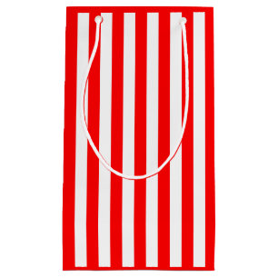 Red and White Stripe Small Gift Bag