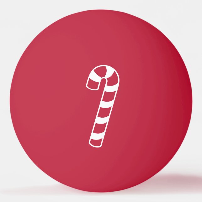 Red and White Striped Christmas Candy Cane Ping Pong Ball (Front)