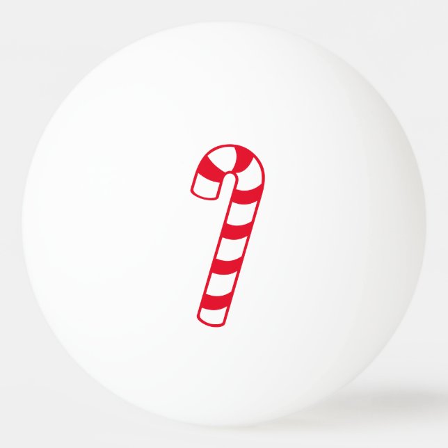 Red and White Striped Christmas Candy Cane Ping Pong Ball (Front)