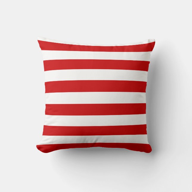 Red and White Striped Cushion (Front)