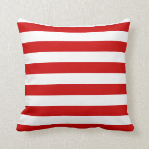Red and White Striped Cushion