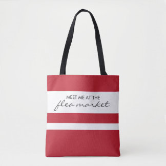 Red and White Striped Flea Market Tote