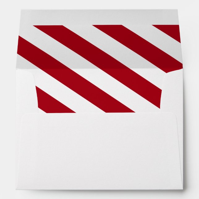 Red and White Striped Happy Holidays Envelope (Back (Bottom))
