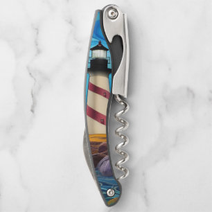 red and white striped lighthouse corkscrew