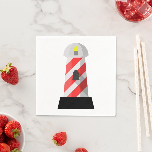 Red and White Striped Lighthouse Napkin (Creator Uploaded)
