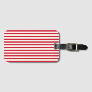 Red and White Striped Modern Christmas Stripe Luggage Tag