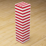Red and White Striped Modern Christmas Stripe Wine Box<br><div class="desc">Red and white striped wrapping paper for a cute,  modern and elegant nautical theme.</div>