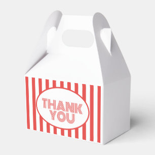 Red and White Striped Movie Theme Party Favour Box