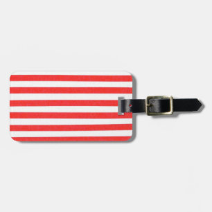 Red and White Striped Personalised Luggage Tags