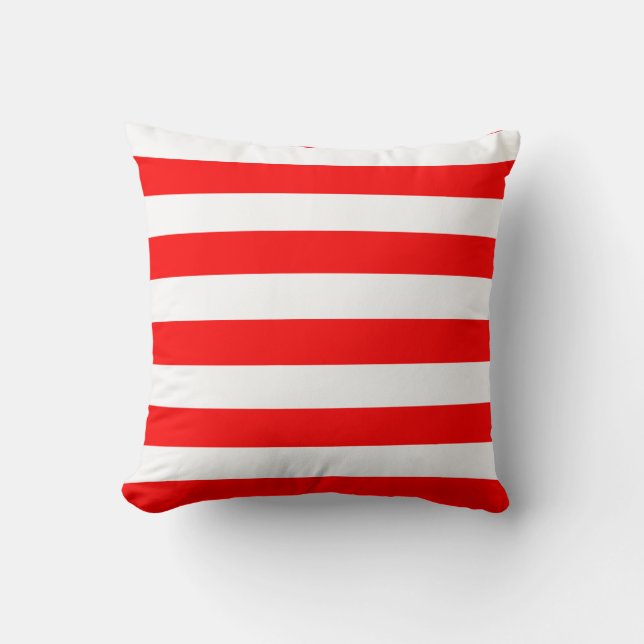 Red and White Stripes Cushion (Front)