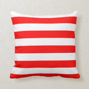 Red and White Stripes Cushion
