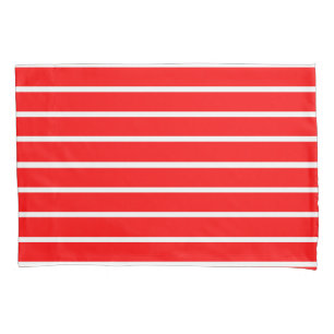 Red and White Stripes Design Pillowcase
