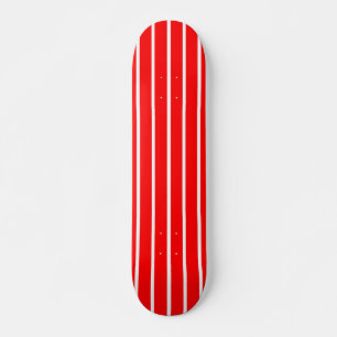 Red and White Stripes Design Skateboard