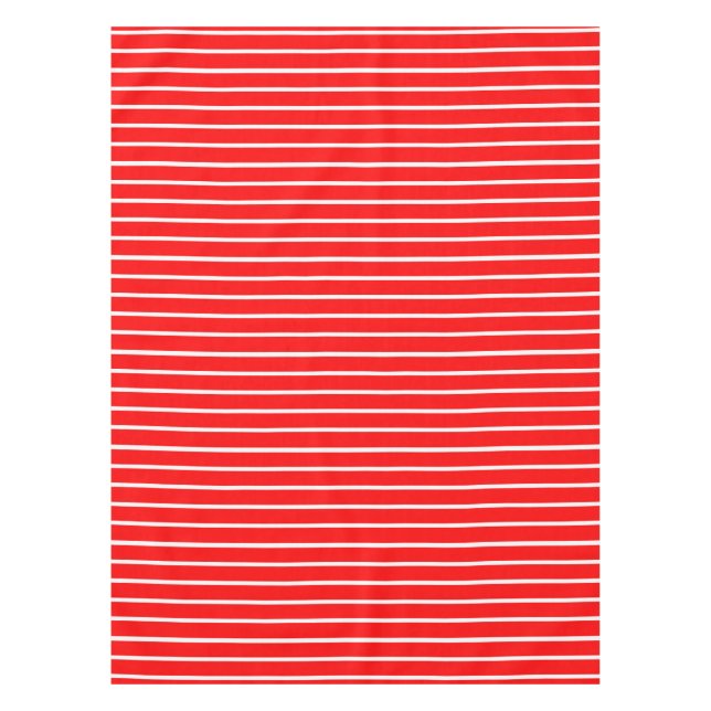 Red and White Stripes Design Tablecloth (Front)