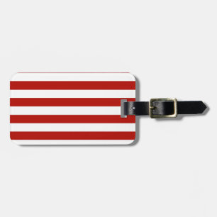 Red and White Stripes Luggage Tag