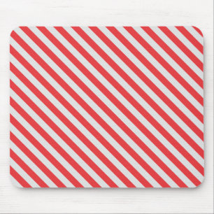 Red and White Stripes Mouse Mat