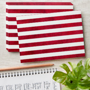 Red And White Stripes On Fabric Texture by STaylor Envelopes