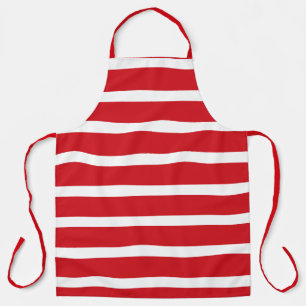 Red and white stripes pattern  apron