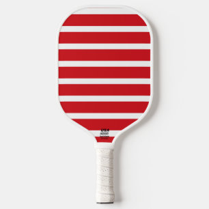 Red and white stripes pattern pickleball paddle