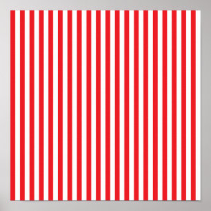 Red and White Stripes Pattern Poster