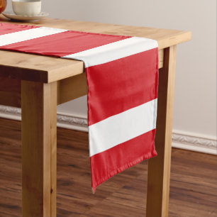 Red and white stripes pattern  short table runner