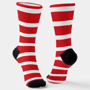 Red and white stripes pattern  socks