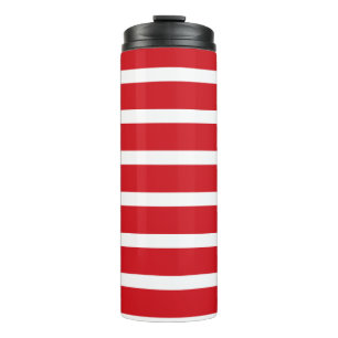Red and white stripes pattern  thermal tumbler