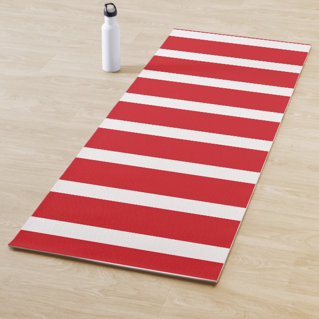 Red and white stripes pattern  yoga mat (In Situ)