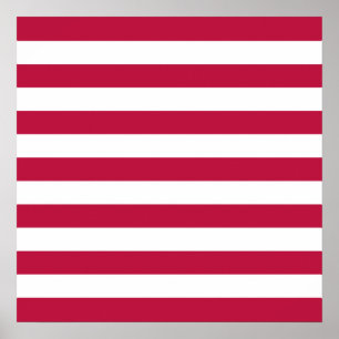 Red and White Stripes Poster