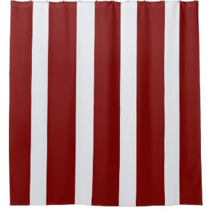 Red And White Stripes Shower Curtain