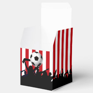 Red and White stripes Soccer Fans and football Favour Box