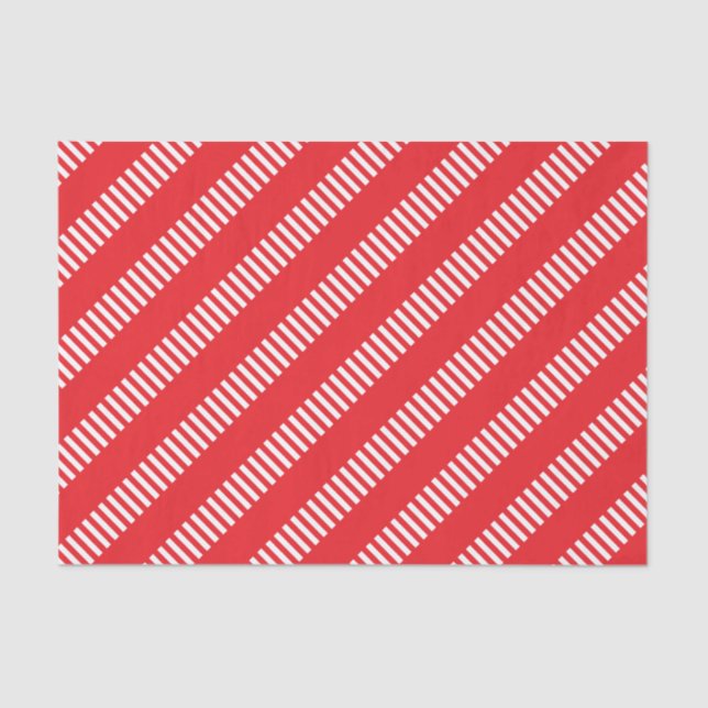 Red and White Stripes Tissue Paper (Front)