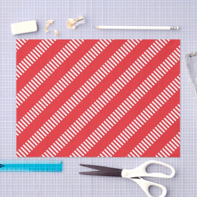 Red and White Stripes Tissue Paper (Craft)